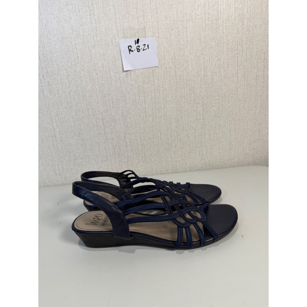 Impo Stretch Reaction Navy Blue Strappy Wedge Sandals Womens 9M